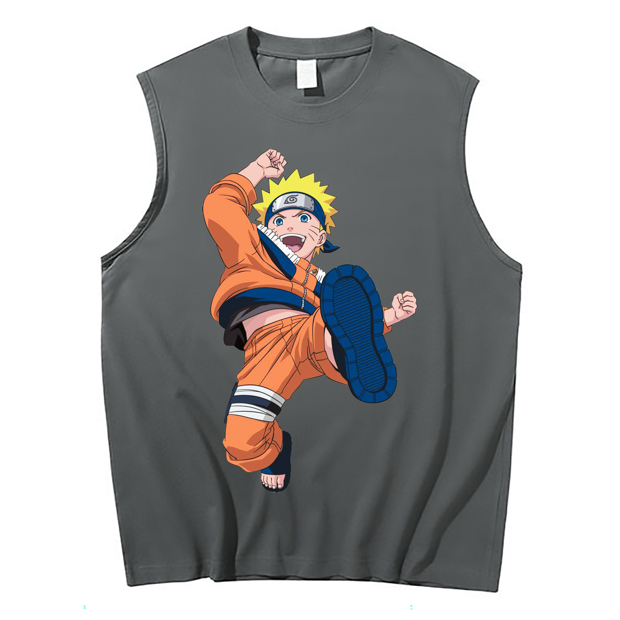 （画像用） NARUTO -ナルト- うずまき ナルト Uzumaki Naruto コットン100％タンクトップ（フロントプリント）